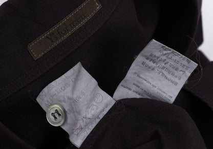 Y's for men Dyed Cotton Open Collar Shirt Dark Brown Size L