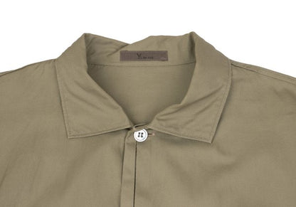 Y's for men Cotton Pleated Placket Long Shirt Beige Size L