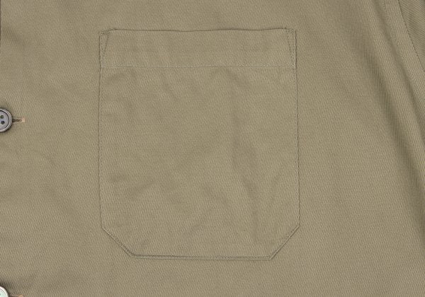 Y's for men Cotton Pleated Placket Long Shirt Beige Size L