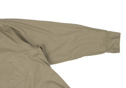 Y's for men Cotton Pleated Placket Long Shirt Beige Size L