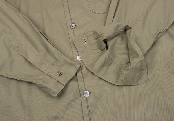 Y's for men Cotton Pleated Placket Long Shirt Beige Size L