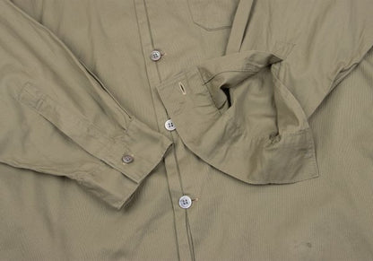 Y's for men Cotton Pleated Placket Long Shirt Beige Size L