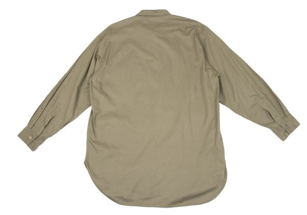 Y's for men Cotton Pleated Placket Long Shirt Beige Size L