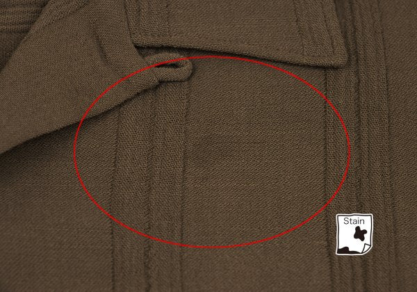 Y's for men Wool Stripe Open Collar Shirt Brown Size L