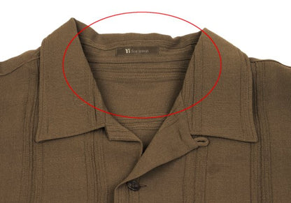 Y's for men Wool Stripe Open Collar Shirt Brown Size L