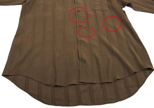 Y's for men Wool Stripe Open Collar Shirt Brown Size L