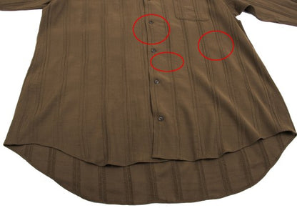 Y's for men Wool Stripe Open Collar Shirt Brown Size L