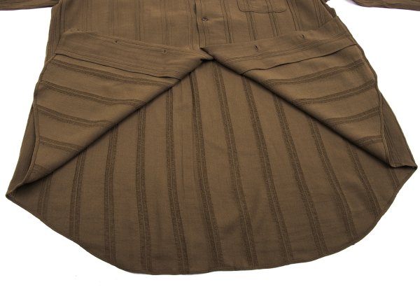 Y's for men Wool Stripe Open Collar Shirt Brown Size L