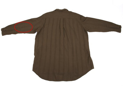 Y's for men Wool Stripe Open Collar Shirt Brown Size L