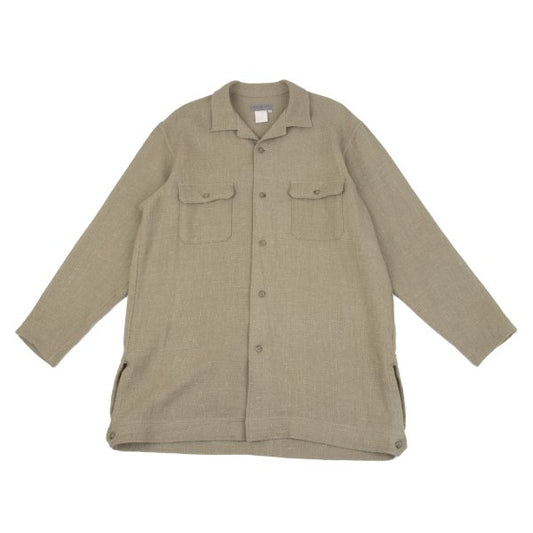 Yohji Yamamoto POUR HOMME Wool Tweed Flap Shirt Beige Size M