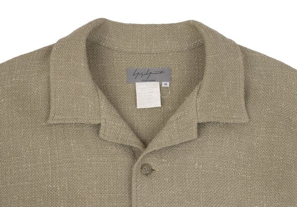 Yohji Yamamoto POUR HOMME Wool Tweed Flap Shirt Beige Size M