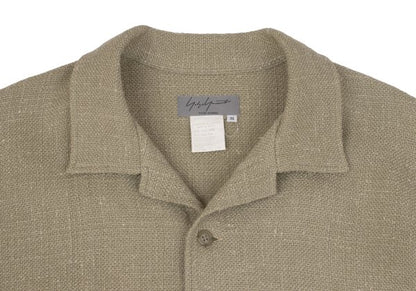 Yohji Yamamoto POUR HOMME Wool Tweed Flap Shirt Beige Size M