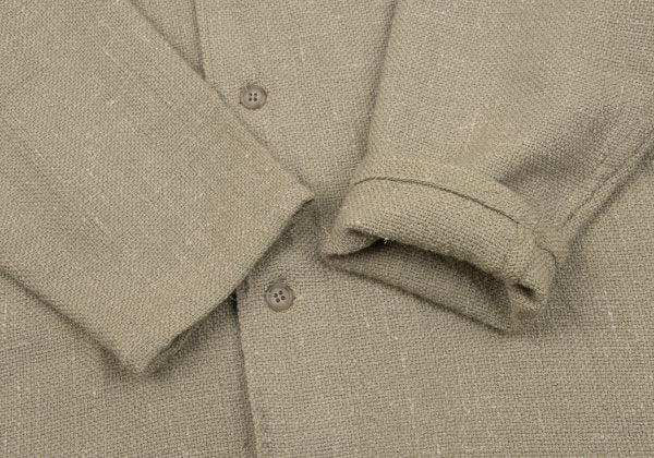 Yohji Yamamoto POUR HOMME Wool Tweed Flap Shirt Beige Size M