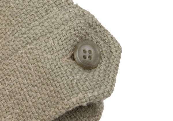 Yohji Yamamoto POUR HOMME Wool Tweed Flap Shirt Beige Size M
