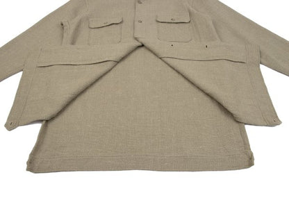 Yohji Yamamoto POUR HOMME Wool Tweed Flap Shirt Beige Size M