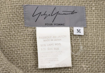 Yohji Yamamoto POUR HOMME Wool Tweed Flap Shirt Beige Size M