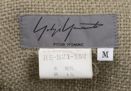 Yohji Yamamoto POUR HOMME Wool Tweed Flap Shirt Beige Size M