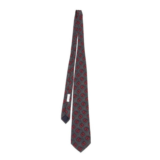 GIORGIO ARMANI Navy Red Pindot Print Silk Tie