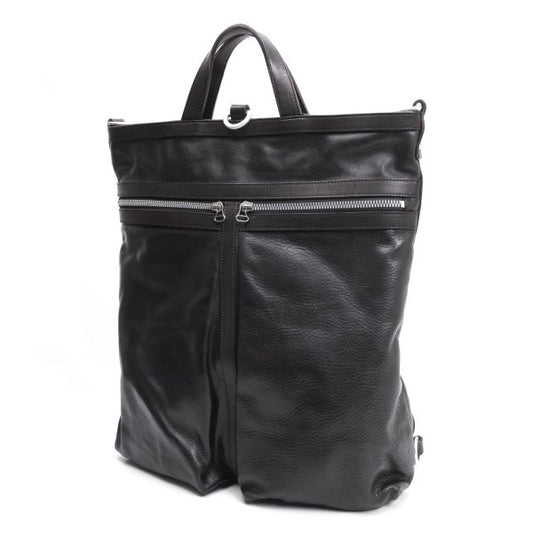 ISAMU KATAYAMA BACKLASH Quilted Leather Tote Bag Black