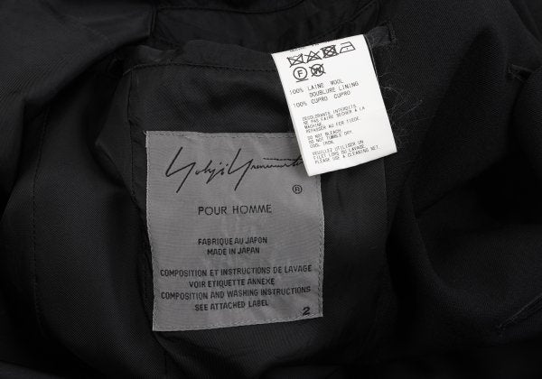 Yohji Yamamoto POUR HOMME 19AW Gabardine Jacket Black Size 2