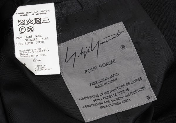 Yohji Yamamoto POUR HOMME Asymmetrical Jacket Black Size 3