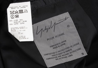 Yohji Yamamoto POUR HOMME Asymmetrical Jacket Black Size 3