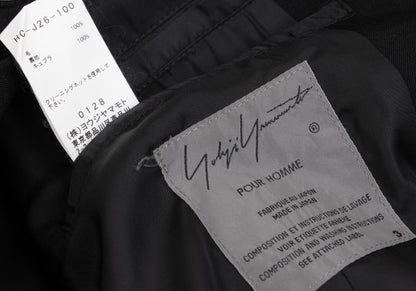 Yohji Yamamoto POUR HOMME Asymmetrical Jacket Black Size 3