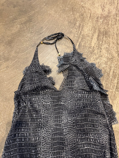 Room SERVICE Black Crocodile Polyester Size S