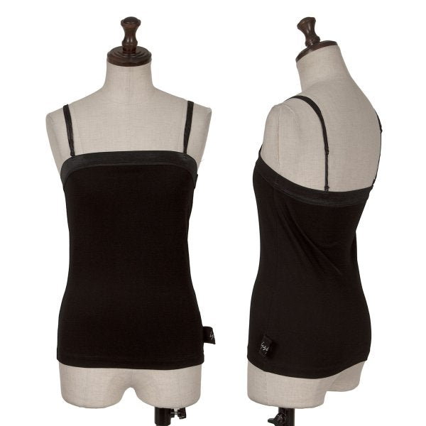 Yohji Yamamoto FEMME Logo Tag Cotton Camisole Black Size 2