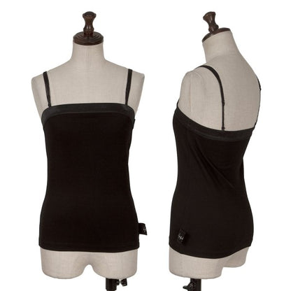 Yohji Yamamoto FEMME Logo Tag Cotton Camisole Black Size 2