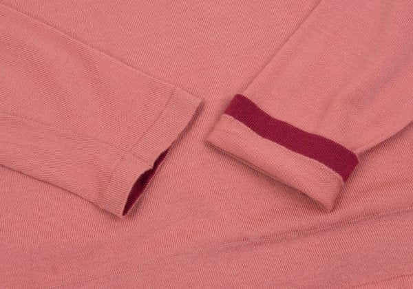 NON NO Wool Layered Design Sweater Pink Bordeaux Size M
