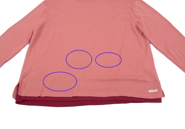 NON NO Wool Layered Design Sweater Pink Bordeaux Size M