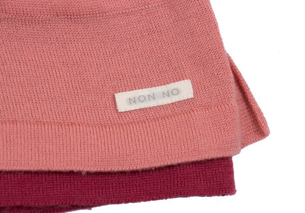 NON NO Wool Layered Design Sweater Pink Bordeaux Size M