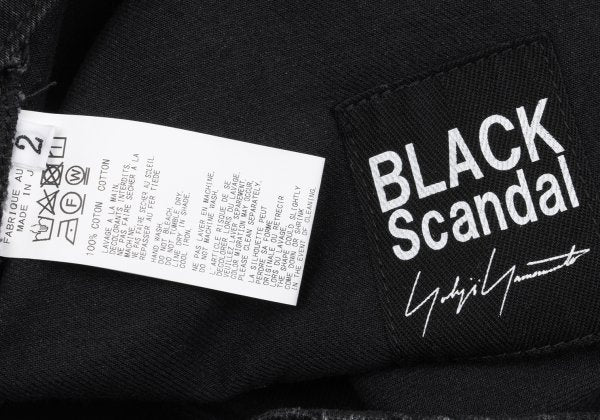BLACK Scandal YY 22AW Hem Zip Baker Denim Black Size 2