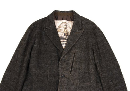 ZIGGY CHEN 23AW Heavy Linen Pocket Design Dark Brown Jacket Size 46