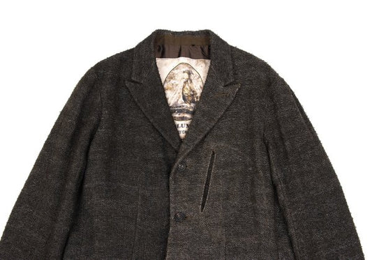 ZIGGY CHEN 23AW Heavy Linen Pocket Design Dark Brown Jacket Size 46