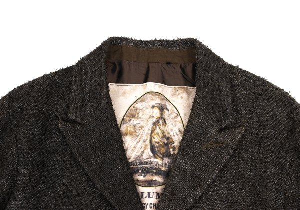 ZIGGY CHEN 23AW Heavy Linen Pocket Design Dark Brown Jacket Size 46