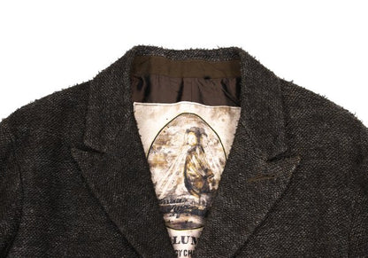 ZIGGY CHEN 23AW Heavy Linen Pocket Design Dark Brown Jacket Size 46