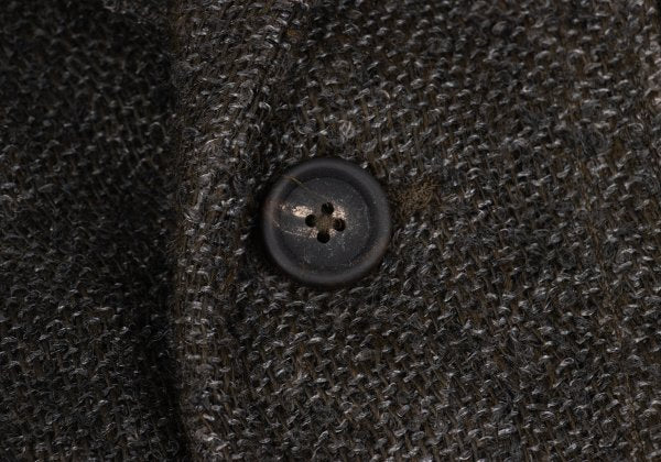 ZIGGY CHEN 23AW Heavy Linen Pocket Design Dark Brown Jacket Size 46