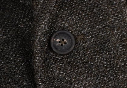 ZIGGY CHEN 23AW Heavy Linen Pocket Design Dark Brown Jacket Size 46