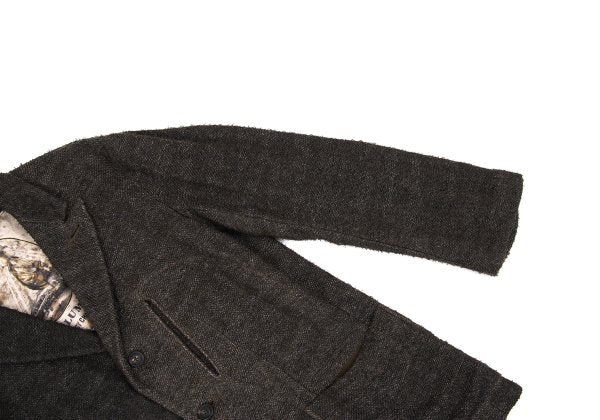 ZIGGY CHEN 23AW Heavy Linen Pocket Design Dark Brown Jacket Size 46
