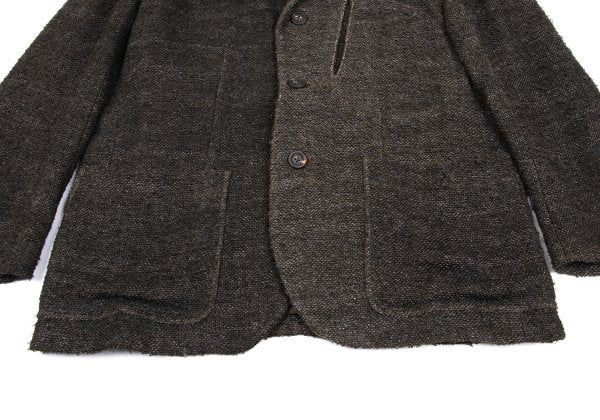 ZIGGY CHEN 23AW Heavy Linen Pocket Design Dark Brown Jacket Size 46