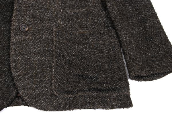 ZIGGY CHEN 23AW Heavy Linen Pocket Design Dark Brown Jacket Size 46