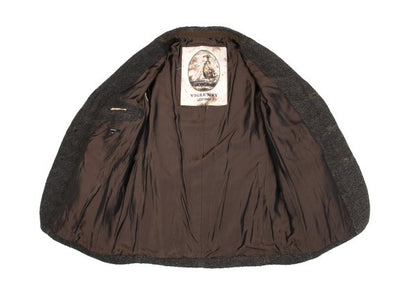 ZIGGY CHEN 23AW Heavy Linen Pocket Design Dark Brown Jacket Size 46