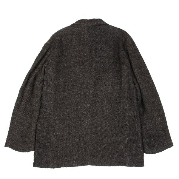 ZIGGY CHEN 23AW Heavy Linen Pocket Design Dark Brown Jacket Size 46