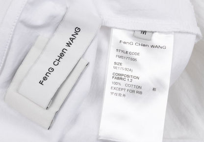 FENG CHEN WANG Seam Detail Logo T-Shirt White Size M