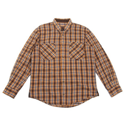 PAPAS&SONS Cotton Check BD Flannel Shirt Orange Bdx Size 48M
