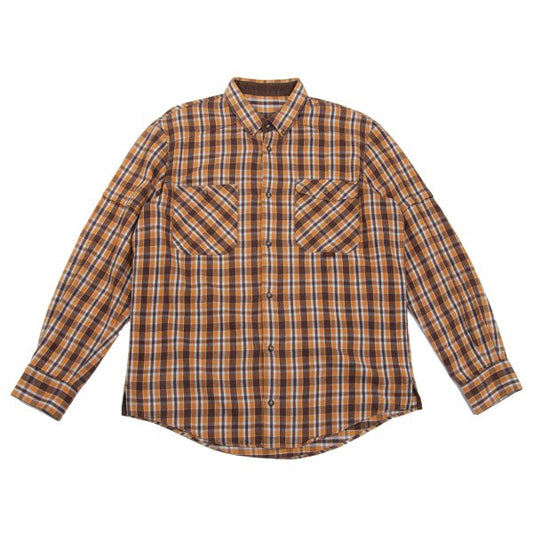 PAPAS&SONS Cotton Check BD Flannel Shirt Orange Bdx Size 48M