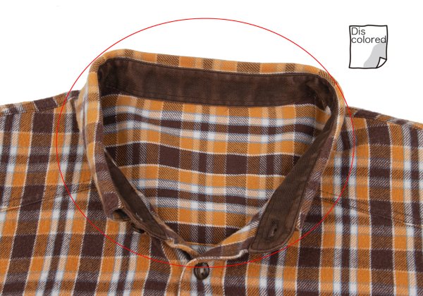 PAPAS&SONS Cotton Check BD Flannel Shirt Orange Bdx Size 48M