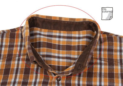 PAPAS&SONS Cotton Check BD Flannel Shirt Orange Bdx Size 48M